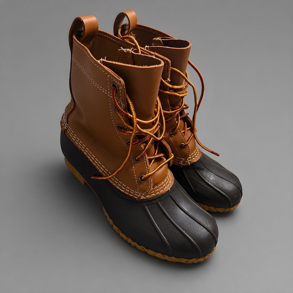 L.L. Bean Duck Boots Womens 8 Brown Tan Excellent 8" Waterproof Leather Made USA